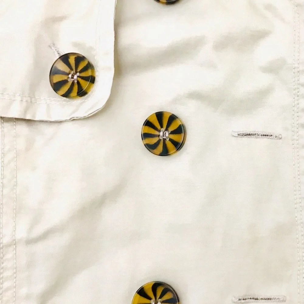 Ruffle 3/4 Sleeve Trench/Rain Coat - Picture 7 of 8